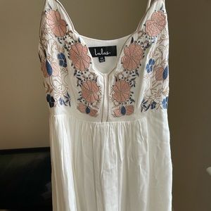 Lulus Floral Patterned White Dress (XS)